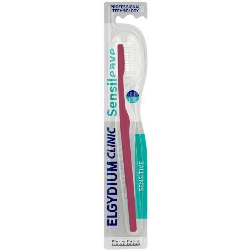 Elgydium Clinic Sensileave Sensitive Toothbrush Μαλακή Οδοντόβουρτσα Κατάλληλη για Ευαίσθητα Δόντια & Ούλα 1 Τεμάχιο - Μπορντό